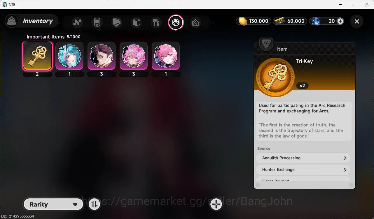 Neverness to Everness Accounts EU|starter LVL 3, nanally, 8 char, MC female, Amer image 5