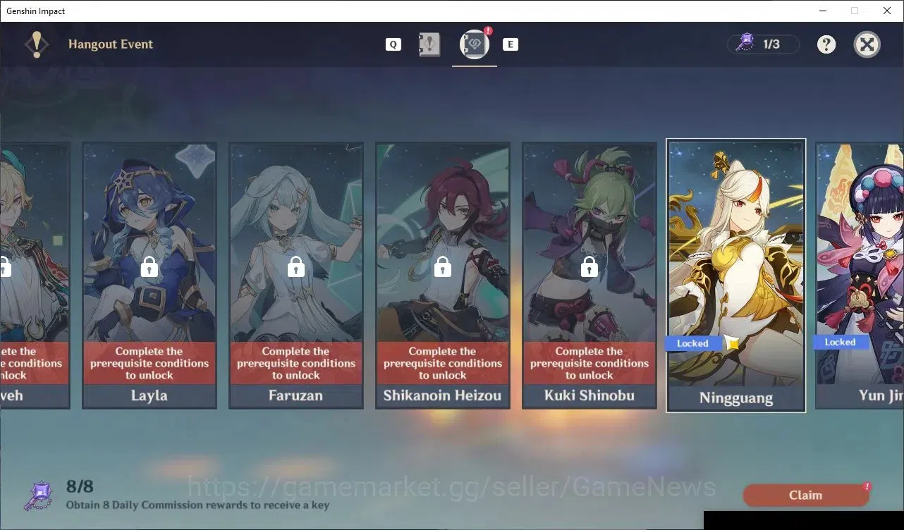 Genshin Impact Accounts Starter ASIA|AR 35|3 Limited|Mavuika,Nefer,Xiao +3(5*Standard Character) +1(5* STD Weapon)|Male 19