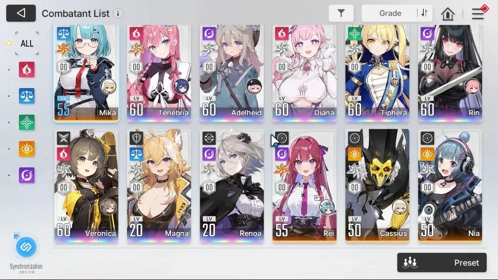 Chaos Zero Nightmare Accounts GLOBAL|Lv 52|8 SSR ([Adelheid,Diana,Tiphera,Tenebria,Rin,Veronica,Magna,Renoa)+11 3
