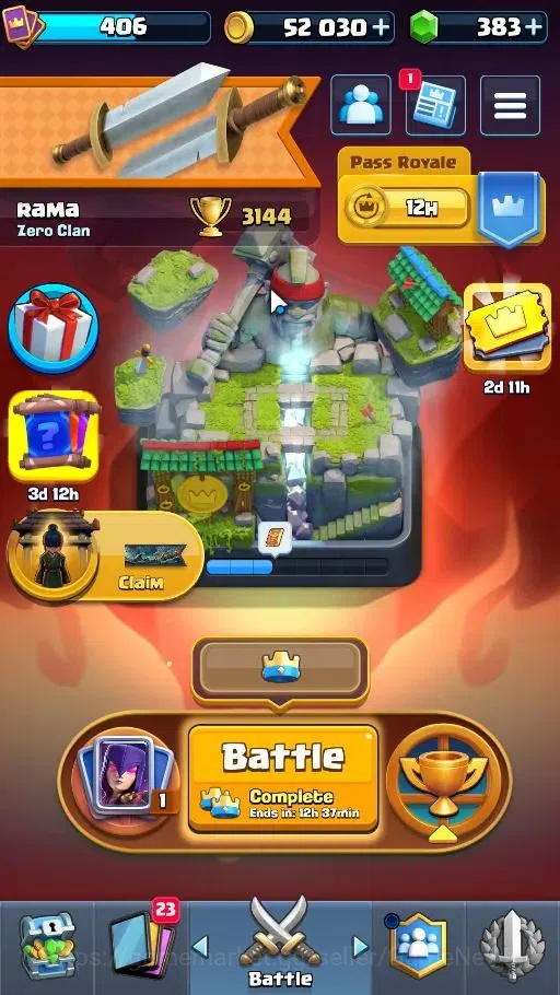 Clash Royale Accounts High-End Lv 406|Trophy 3144|KTL 9|Card 55/122|2 EVO 1 Legend 10 Epic 16 Rare 23 Common|2 1