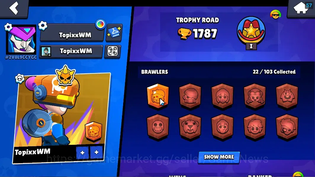 Brawl Stars Accounts 5750 Trophy|22Brawlers 3 Max Lvl[Shelly,Colt,Penny image 2