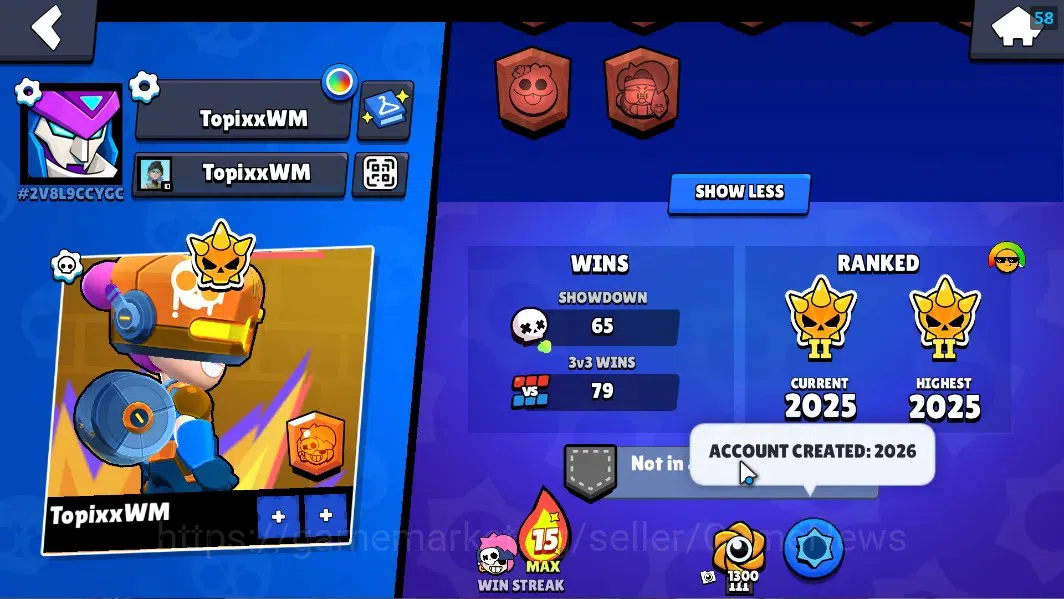 Brawl Stars Accounts 5750 Trophy|22Brawlers 3 Max Lvl[Shelly,Colt,Penny image 3