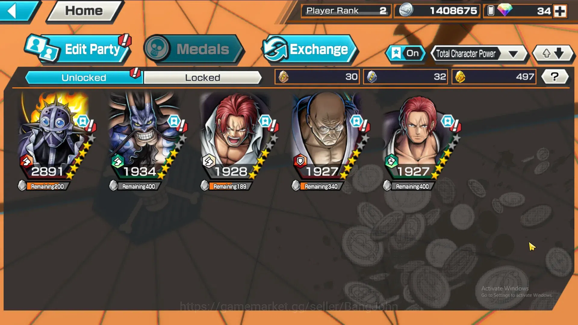 One Piece Bounty Rush Accounts GLOBAL|GF 497|4Ex|St Nusjuro,DD Shanks, FR Shanks, image 10