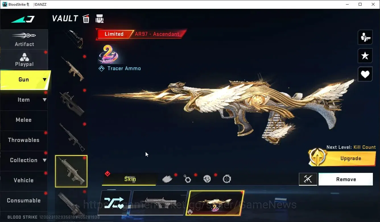 Blood Strike Accounts Collab Skin ASIA|ETERNAL DeAgle-Scorpion+Collab 7DS[M700-Elizabeth,AK47,KArl98,QBZ95],EVA-MCX,Anniv 14