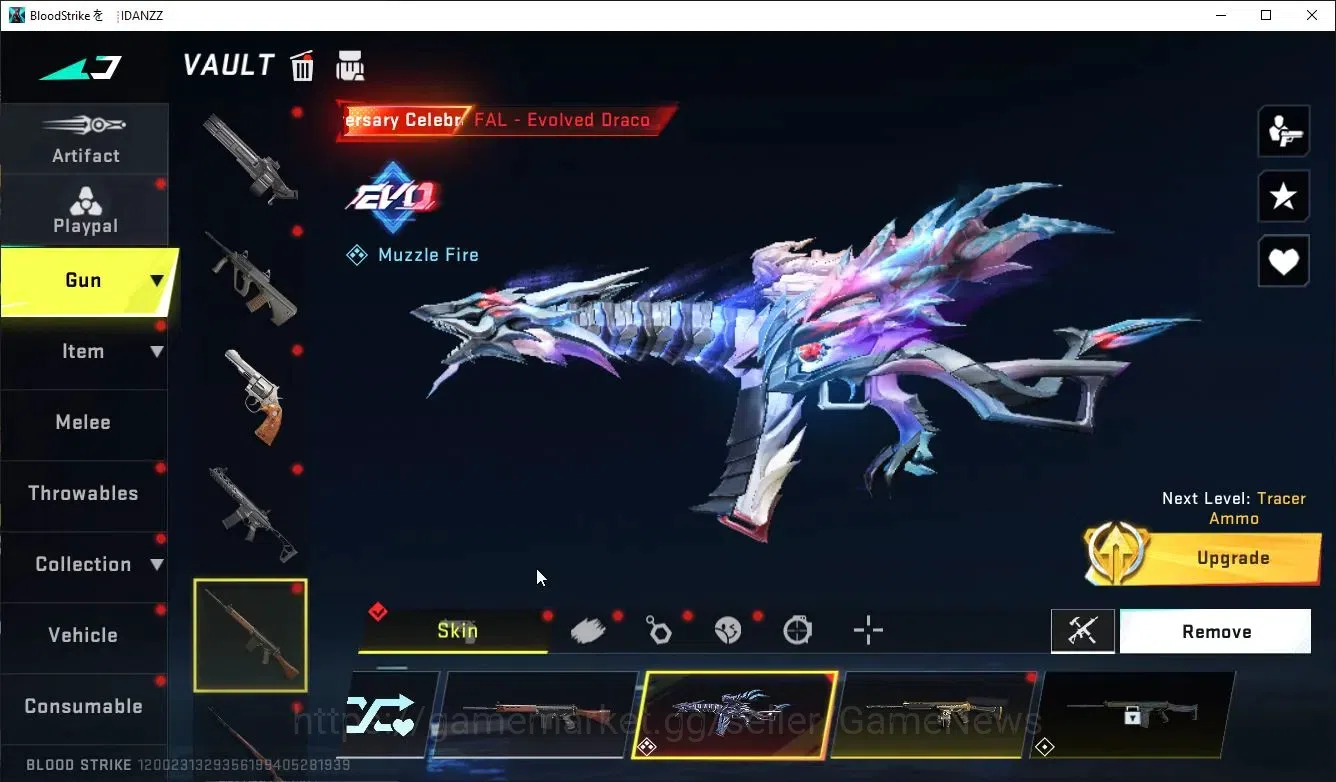 Blood Strike Accounts Collab Skin ASIA|ETERNAL DeAgle-Scorpion+Collab 7DS[M700-Elizabeth,AK47,KArl98,QBZ95],EVA-MCX,Anniv 17