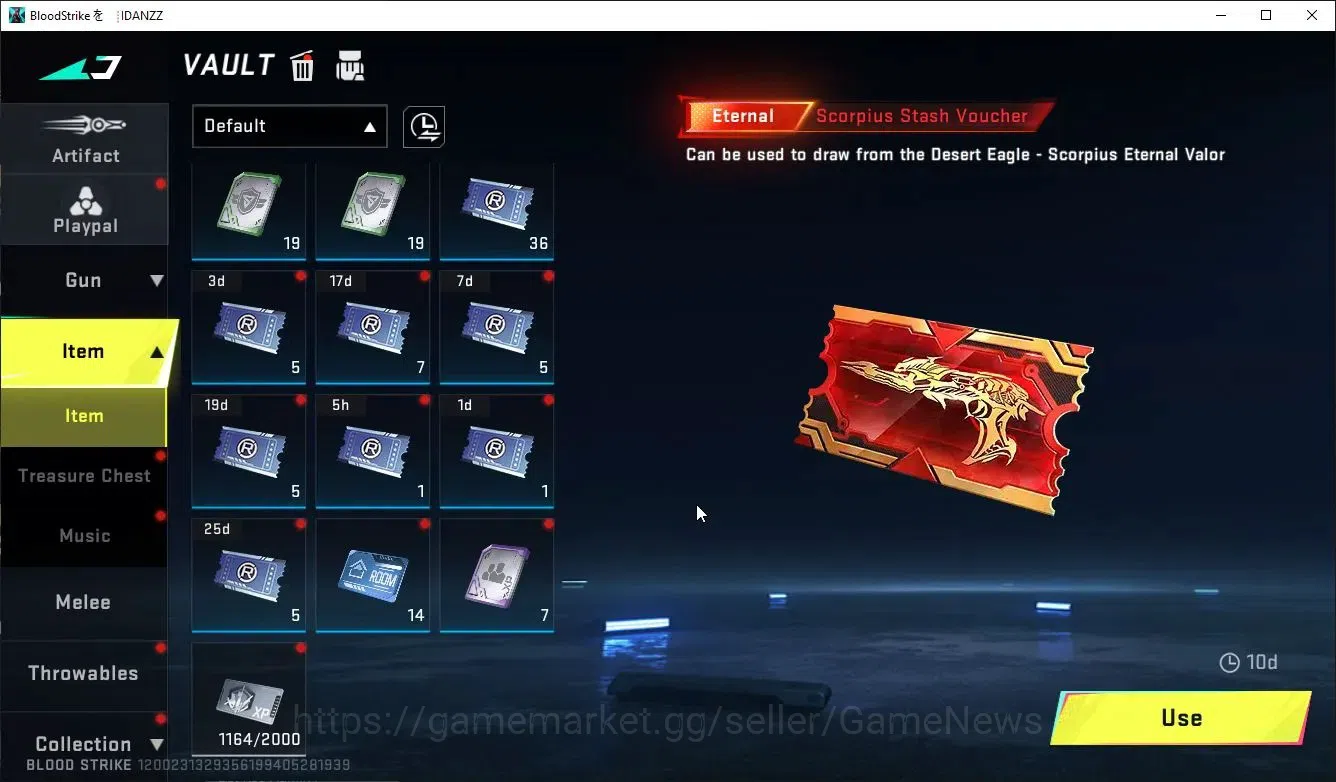Blood Strike Accounts Collab Skin ASIA|ETERNAL DeAgle-Scorpion+Collab 7DS[M700-Elizabeth,AK47,KArl98,QBZ95],EVA-MCX,Anniv 19