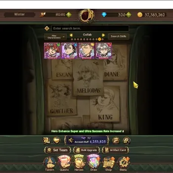 The Seven Deadly Sins: Grand Cross Accounts Endgame Global|4,2M CC|320 Dm|6 LR,13 UR+Full Colab