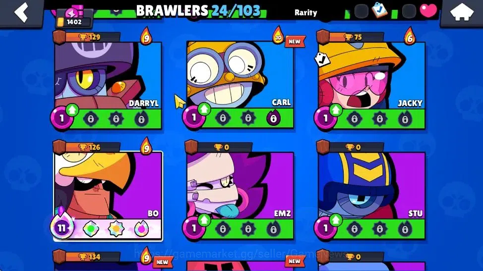 Brawl Stars Accounts 1402 Trophy| 24 Brawler 2 Max Lvl [BO,Edgar] | 639 image 10
