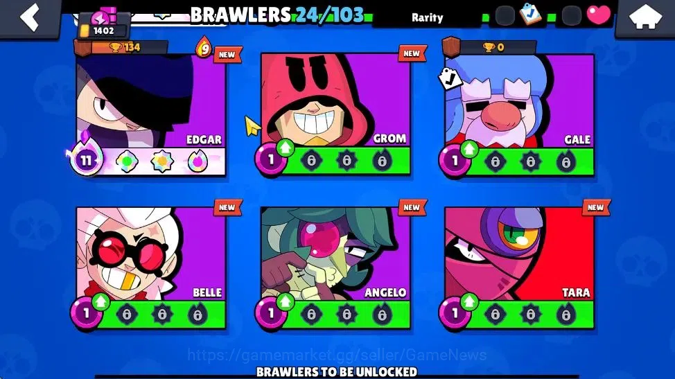 Brawl Stars Accounts 1402 Trophy| 24 Brawler 2 Max Lvl [BO,Edgar] | 639 image 11
