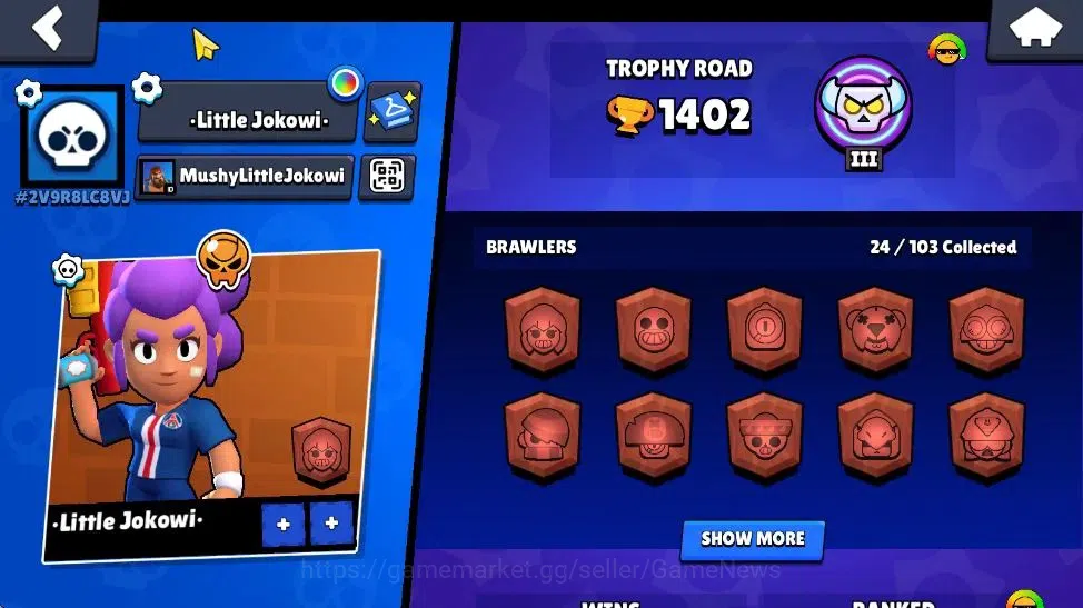 Brawl Stars Accounts 1402 Trophy| 24 Brawler 2 Max Lvl [BO,Edgar] | 639 image 2
