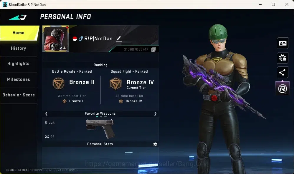 Blood Strike Accounts Others ASIA | 1 ETERNAL: Kala - Whisper |10 Upgrade Point Eternal|Epic Execution - Neck Snap|Check SS 1