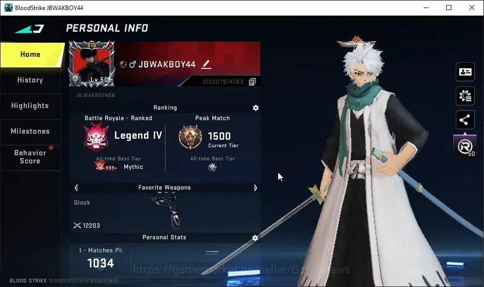 Blood Strike Accounts ASIA|Collab BLEACH[Toshrio,Melee Zanpakuto,Uzi-Zan image 2