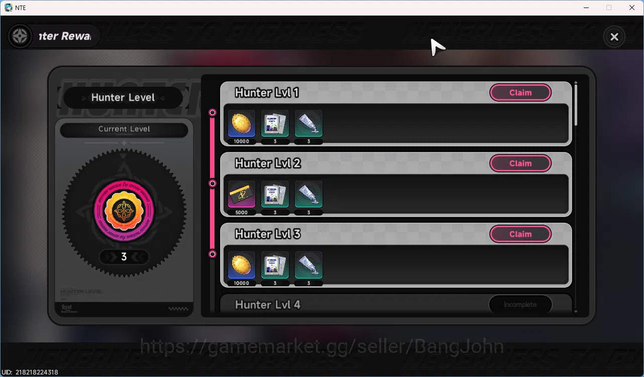 Neverness to Everness Accounts EU | Starter Lvl 3 | 1 S Nanally + 5 A Char + Car image 5