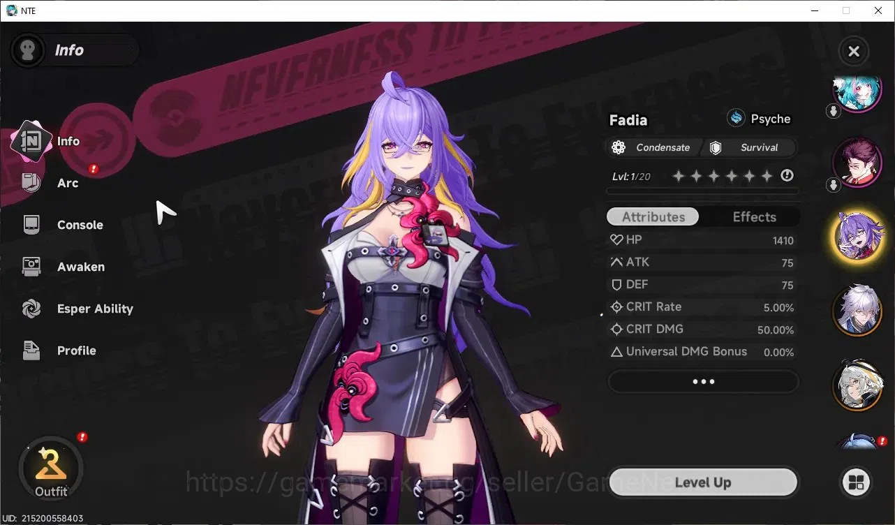 Neverness to Everness Accounts GLOBAL SEA|HL 3|3 SSR|Hathor+Sign, Baicang, Fadia image 3