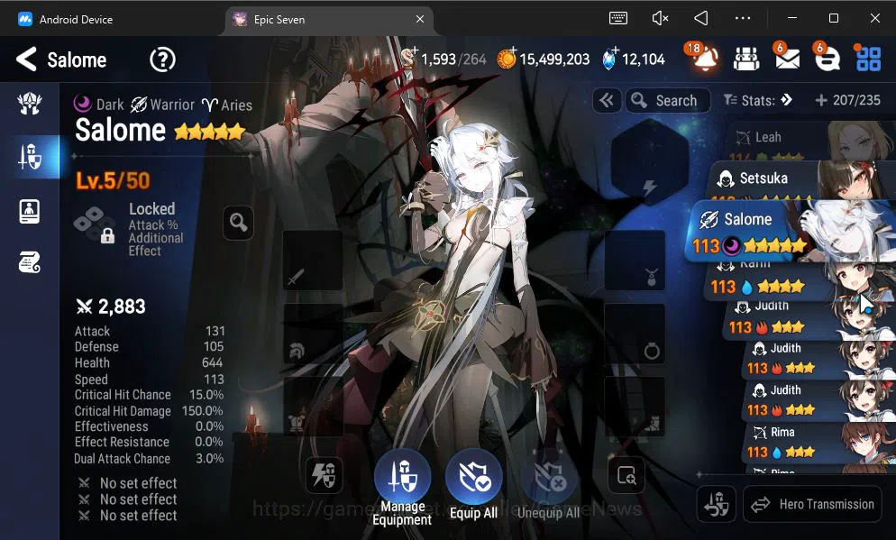 Epic Seven Accounts GLOBAL Unverif|NEW ERA|6 ML(Salome,DB Senya,Har Se image 2