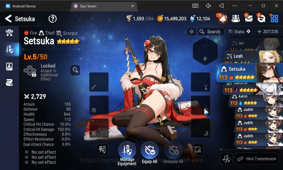 Epic Seven Accounts GLOBAL Unverif|NEW ERA|6 ML(Salome,DB Senya,Har Se image 3