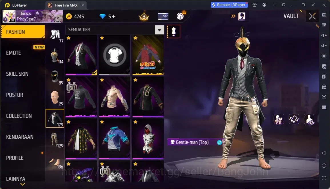 Free Fire Accounts Indonesia |4 Skins M1887:Emerald Power,Mamba Gnaw,2 More|Bunny Backpack|Naruto Bundle:Madara|Weapon Skin 10