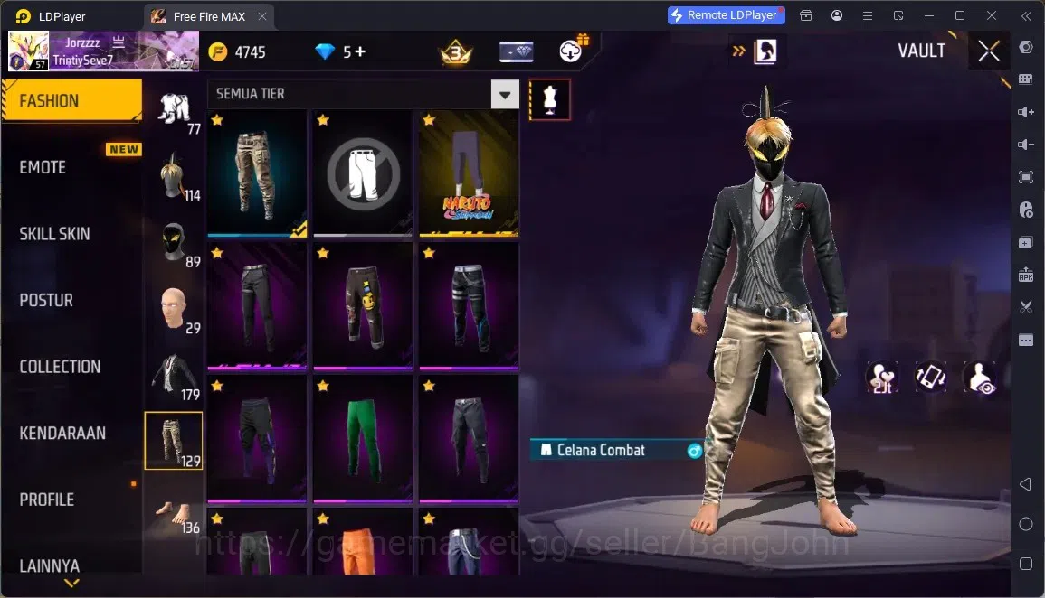 Free Fire Accounts Indonesia |4 Skins M1887:Emerald Power,Mamba Gnaw,2 More|Bunny Backpack|Naruto Bundle:Madara|Weapon Skin 11