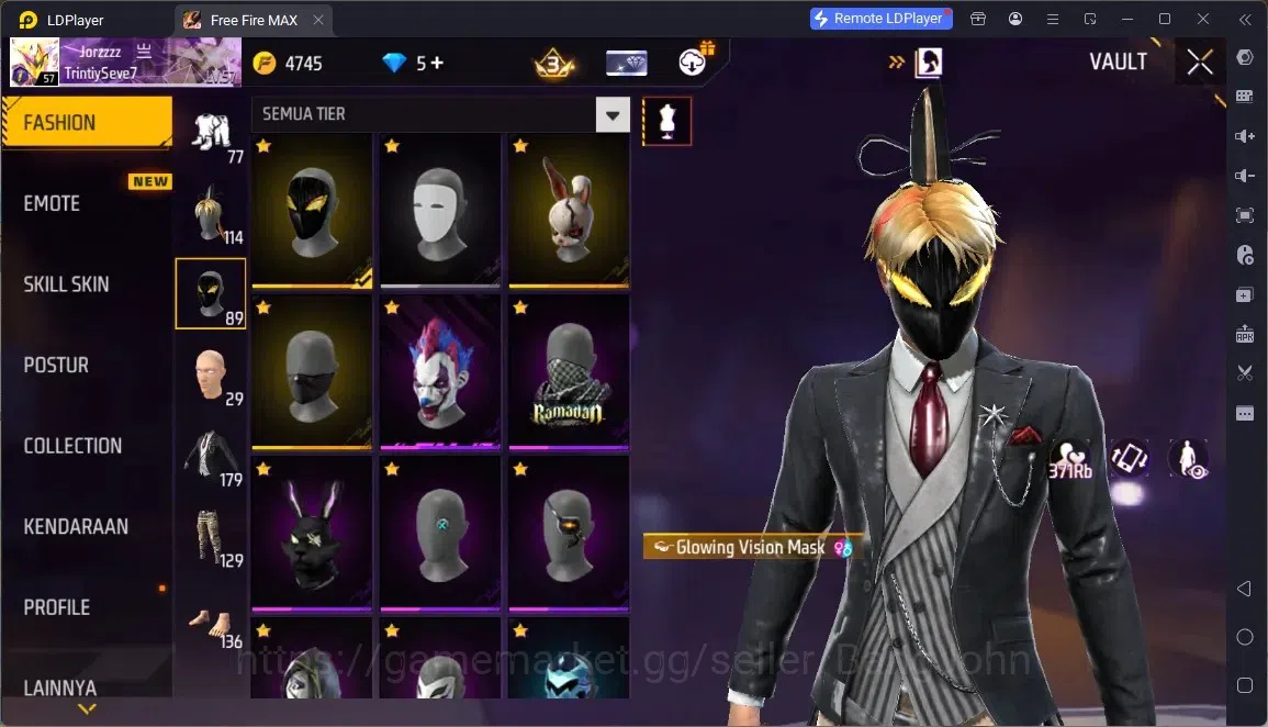 Free Fire Accounts Indonesia |4 Skins M1887:Emerald Power,Mamba Gnaw,2 More|Bunny Backpack|Naruto Bundle:Madara|Weapon Skin 8