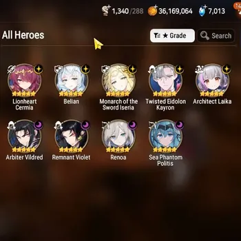 Epic Seven Accounts High-End GLOBAL UnVerif|NewEra|9 ML(Belian,Renoa,Monarch,AB Vildred,etc)+HARU+Art,Estelle,A Ludwig,AS
