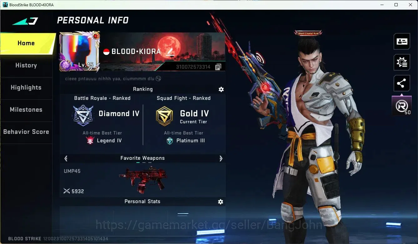 Blood Strike Accounts ASIA|LIMITED=MP155|COLLAB=MCX,AR97,|ULTRA=M4A1,ORI image 2