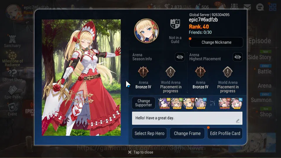 Epic Seven Accounts GLOBAL Unverif|New Era|8 ML(Salome,Judge Kise,US C image 18