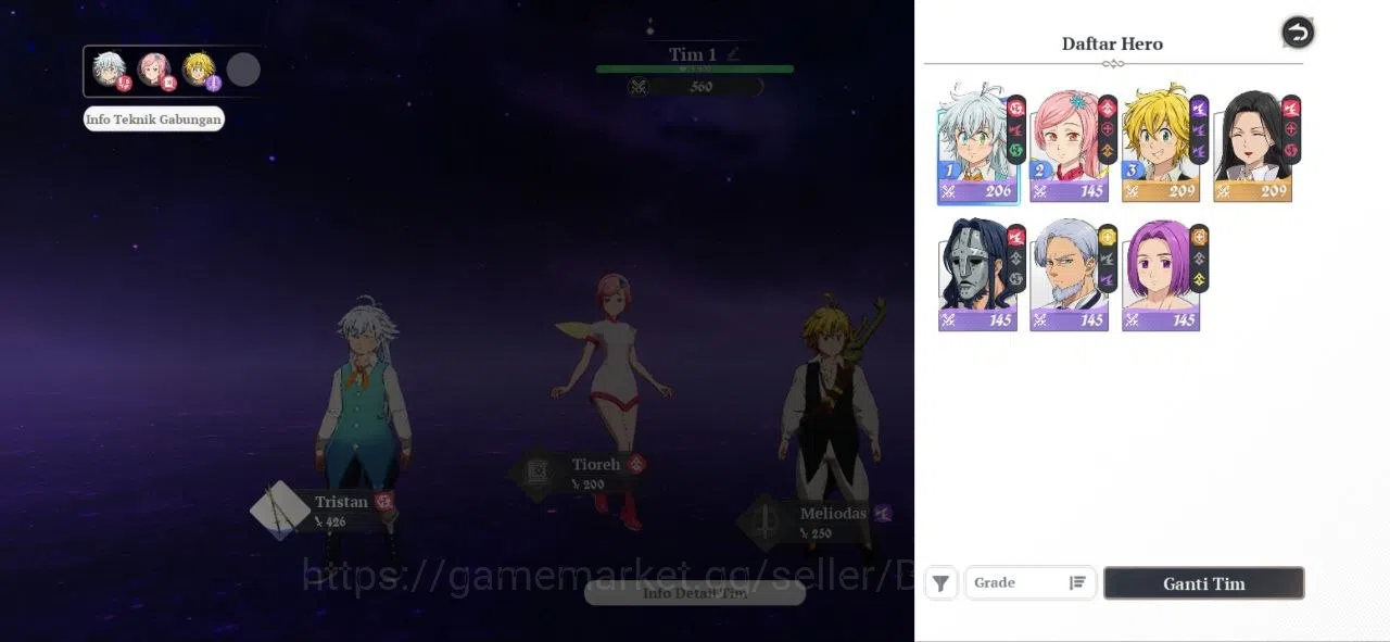 The Seven Deadly Sins: Origin Accounts ASIA | Lv2 Starter | 2 SSR | Meliodas, Guila, Log google | RA313B 3