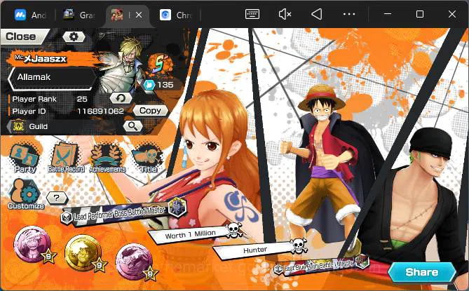 GLOBAL| EX 1| PR 25|Onigashima Zoro, Soba Mask,HH Uta|More Detail Check SS|OPBR275B One Piece Bounty Rush Others GLOBAL| EX 1| PR 25|Onigashima Zoro, Soba Mask,HH image 1