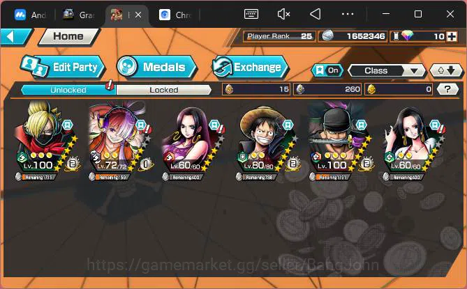 One Piece Bounty Rush Accounts Others GLOBAL| EX 1| PR 25|Onigashima Zoro, Soba Mask,HH Uta|More Detail Check SS|OPBR275B 6