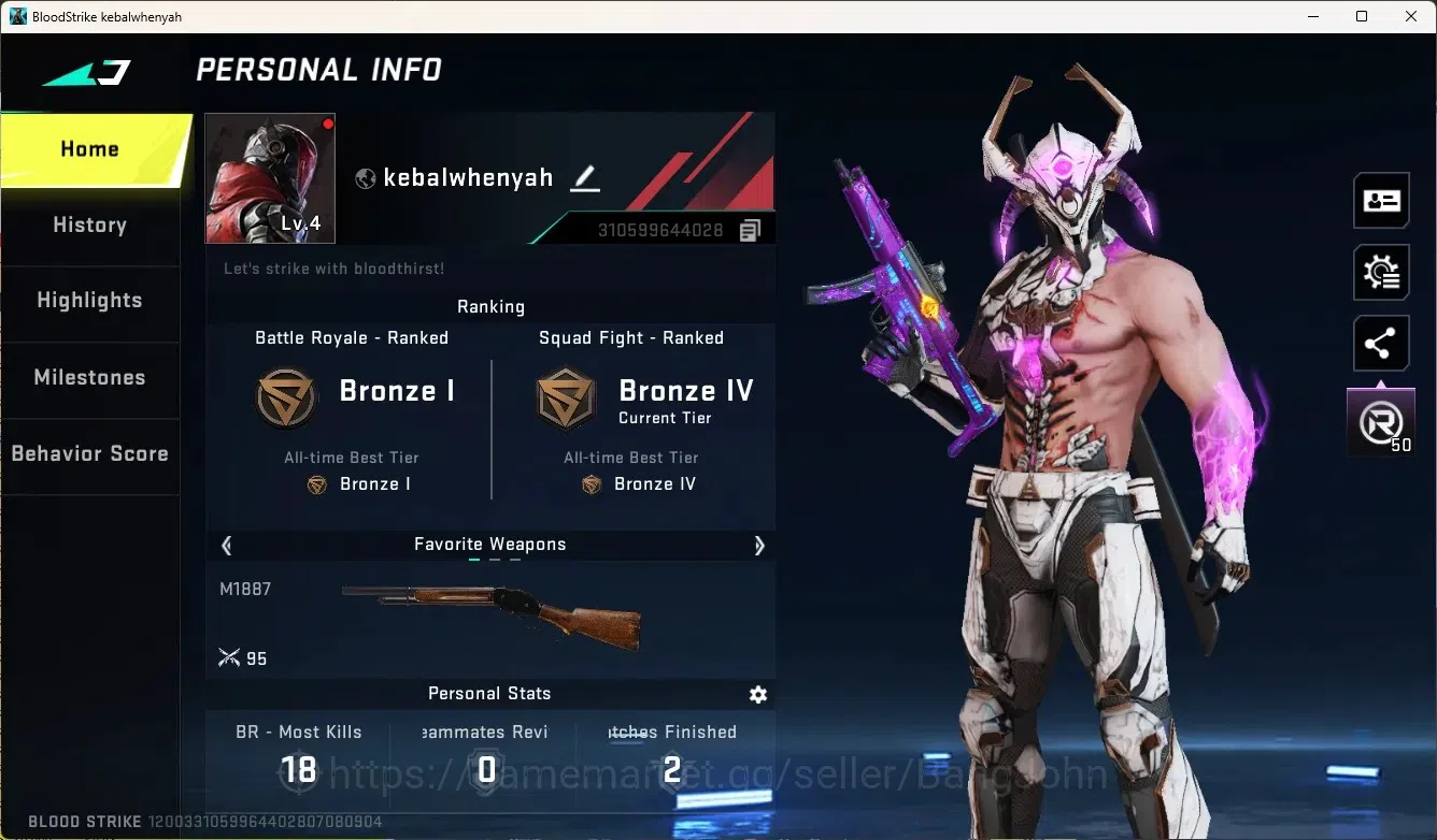 Blood Strike Accounts Others ASIA | Ultra Striker Zero - Nullifier|2 Legendary Gun|1 Name-Changing Card|Check SS BS1970B 1