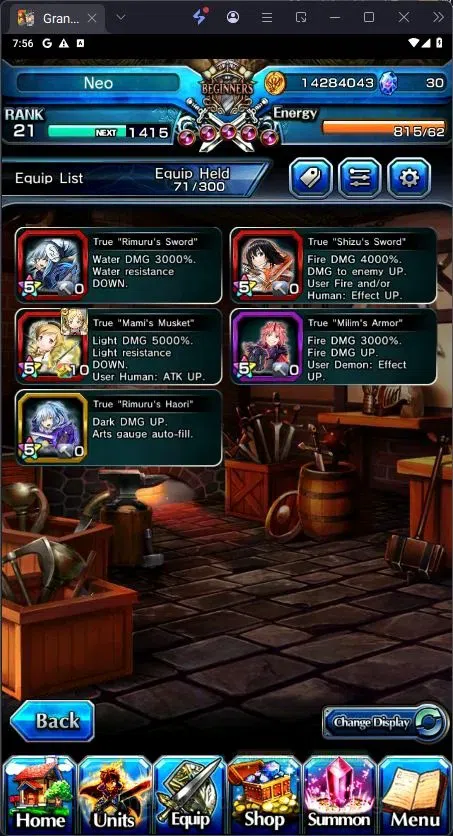 Grand Summoners Accounts End-Game Global | Rank 21 | Mami Tomoe , Demon Lord Vox , Shizu , War Hero Fen TW | 5 Ascend 11