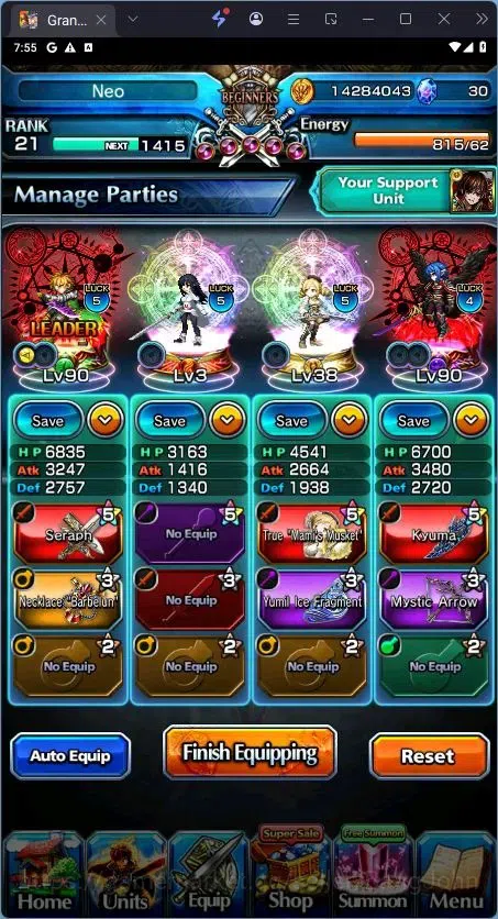Grand Summoners Accounts End-Game Global | Rank 21 | Mami Tomoe , Demon Lord Vox , Shizu , War Hero Fen TW | 5 Ascend 4