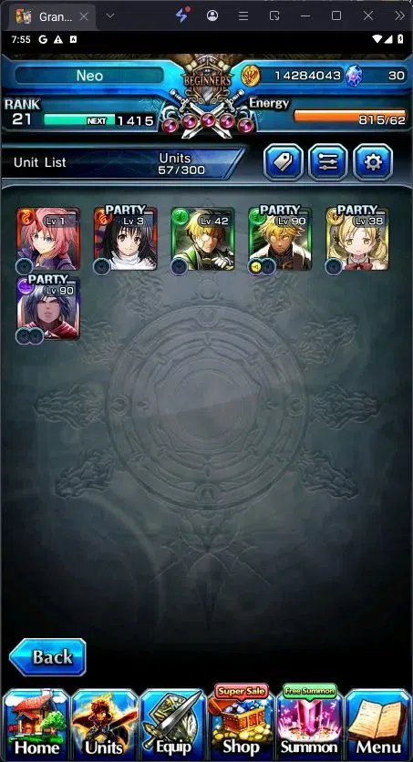 Grand Summoners Accounts End-Game Global | Rank 21 | Mami Tomoe , Demon Lord Vox , Shizu , War Hero Fen TW | 5 Ascend 5