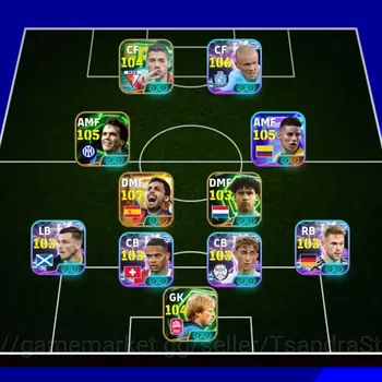 eFootball Accounts Mid-Tier 8 Meneger Booster || Collective 3223+ Halland X James Rodriguez X Rodrigo X Suarez X Batistuta