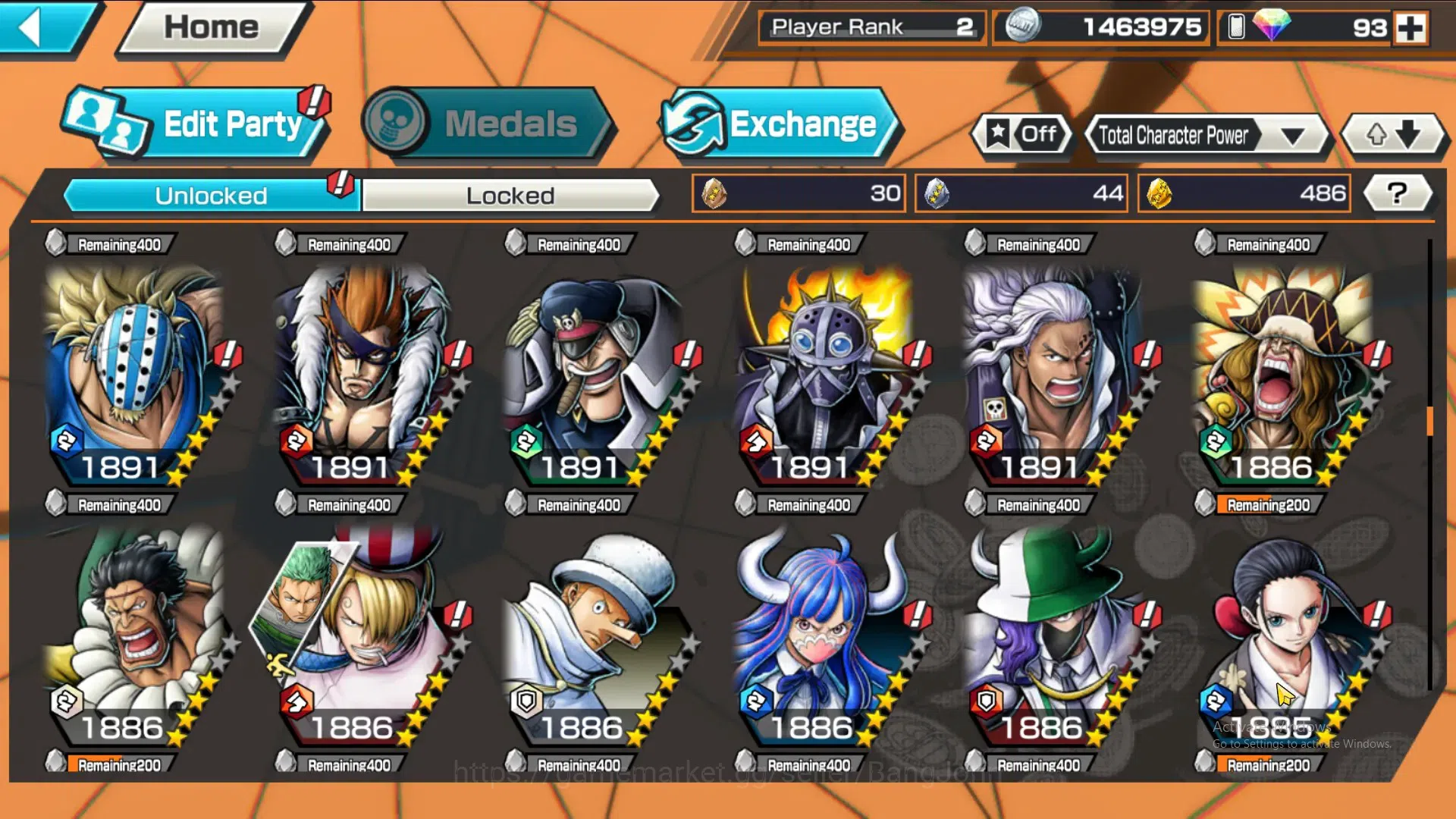 One Piece Bounty Rush Accounts GLOBAL|GF 486|4Ex|St Nusjuro,T4E Luffy,DD Shanks,  image 4