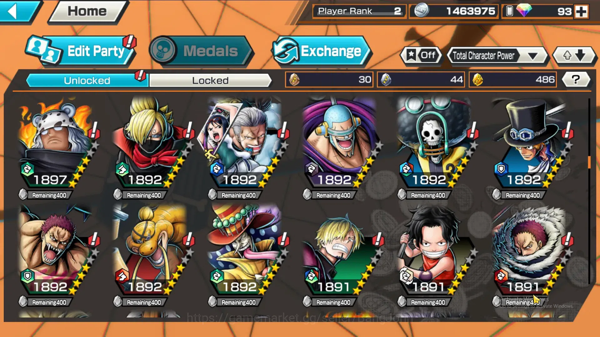 One Piece Bounty Rush Accounts GLOBAL|GF 486|4Ex|St Nusjuro,T4E Luffy,DD Shanks,  image 5