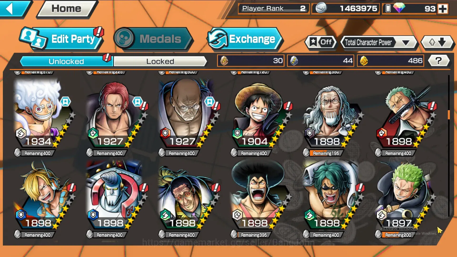 One Piece Bounty Rush Accounts GLOBAL|GF 486|4Ex|St Nusjuro,T4E Luffy,DD Shanks,  image 6