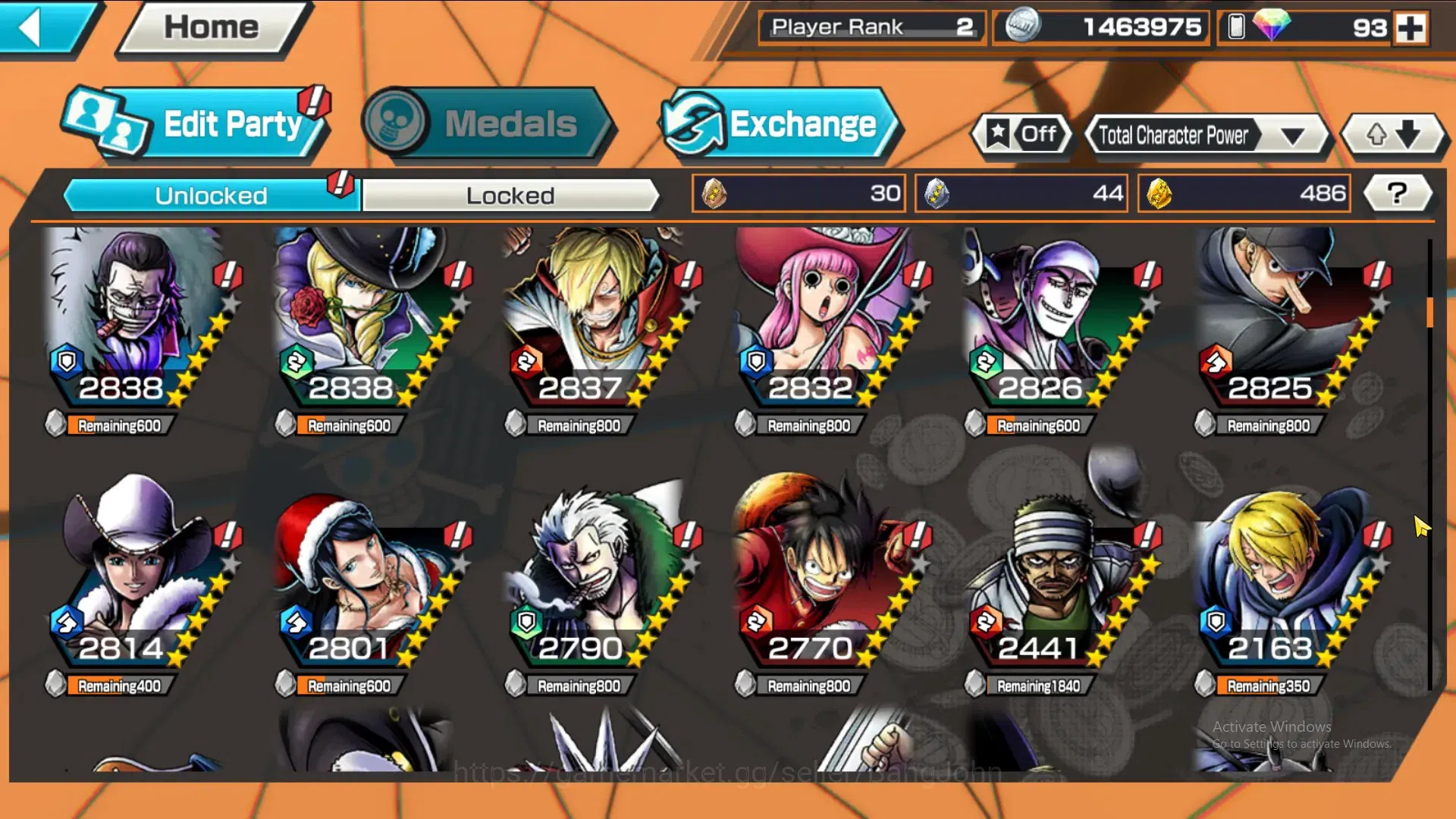 One Piece Bounty Rush Accounts GLOBAL|GF 486|4Ex|St Nusjuro,T4E Luffy,DD Shanks,  image 8