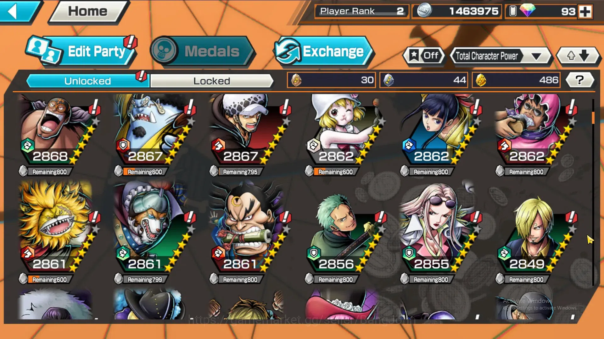 One Piece Bounty Rush Accounts GLOBAL|GF 486|4Ex|St Nusjuro,T4E Luffy,DD Shanks,  image 9