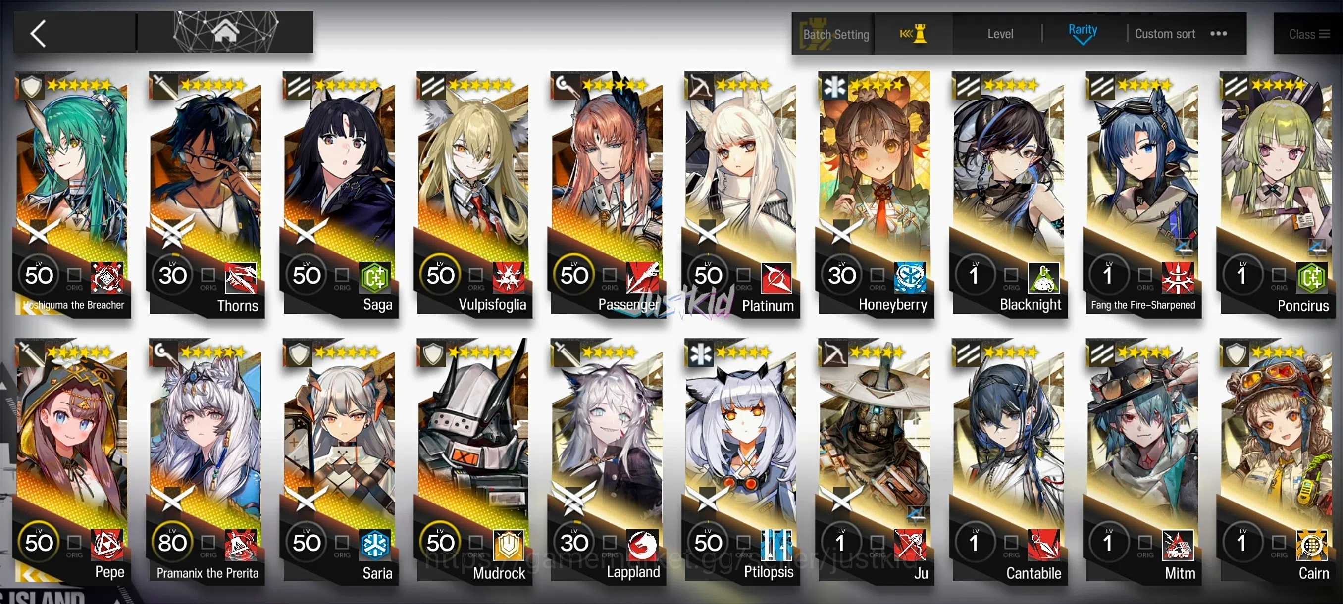 Arknights Accounts Starter ARKNIGHTS GLOBAL STARTERMID 9*6 , 2 LIMITED HOSHIGUMA ALTER,PEPE , PRAMANIX 1