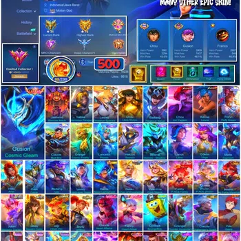 Mobile Legends: Bang Bang Collector #3843 500 Skins | Legend Gusion | Collector Jawhea image 1