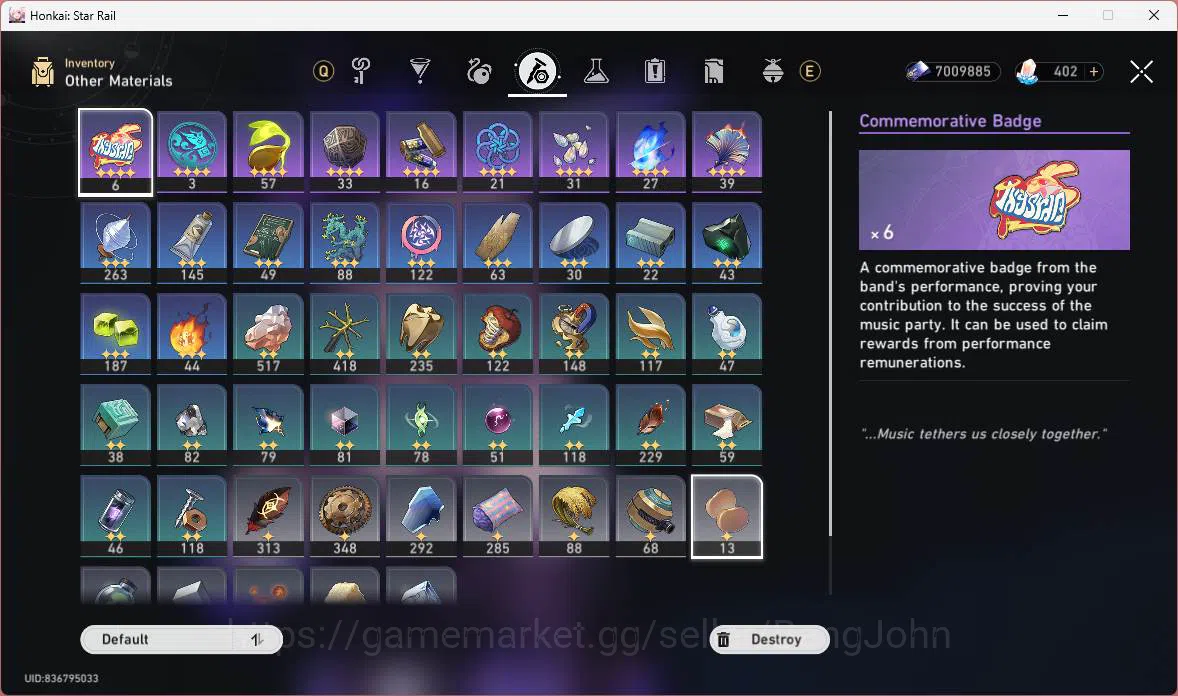 Honkai Star Rail Accounts Others ASIA|TL 68|13 Limit|PremTeam 11