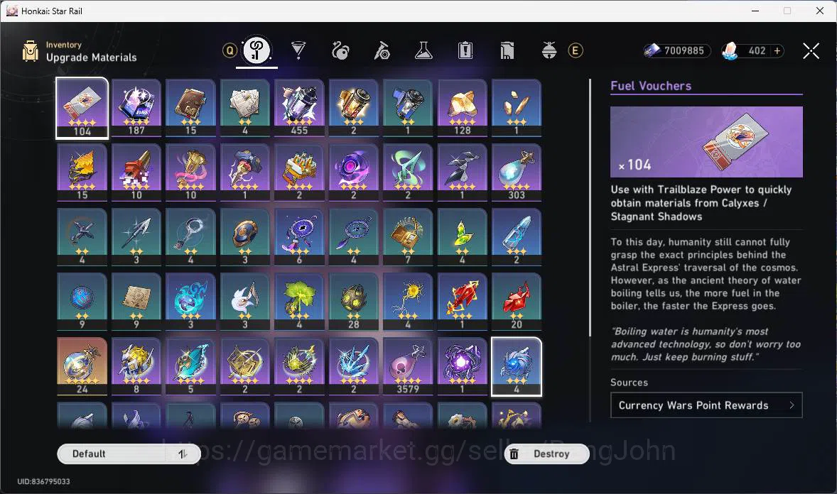 Honkai Star Rail Accounts Others ASIA|TL 68|13 Limit|PremTeam 8