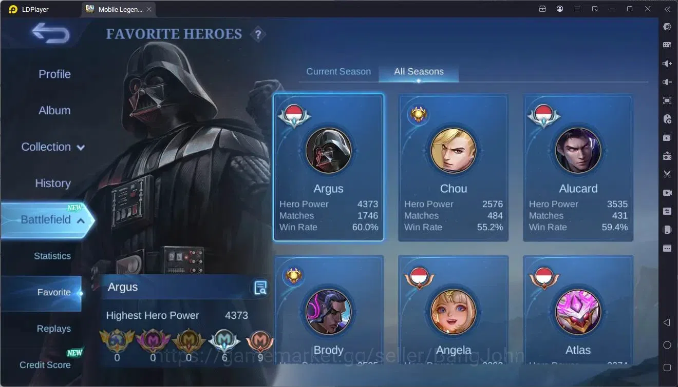 Mobile Legends: Bang Bang Accounts Global|Hero 132|Skin 376|Exalted|Legend Alu|STARWA image 16