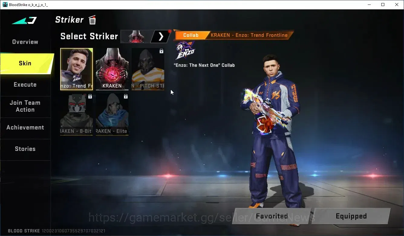Blood Strike Accounts Collab Skin ASIA|COLLAB ENZO Kraken+2 ULTRA[Nova-PitchStrike,Ethan]|Limited Origin12|3 3
