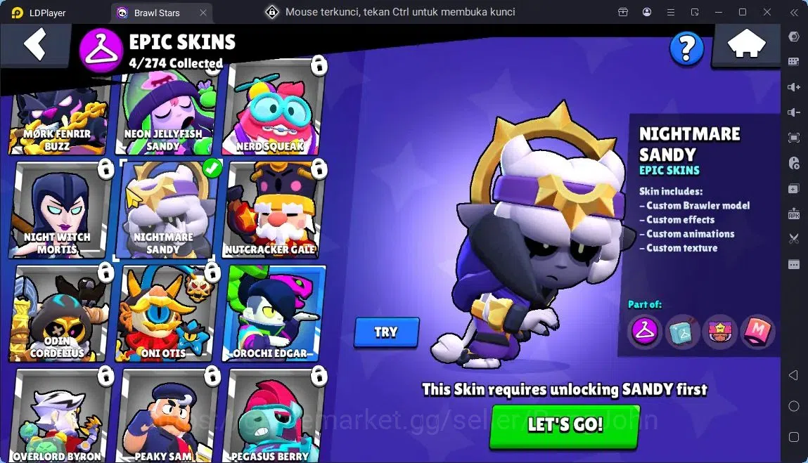 Brawl Stars Accounts Global |11 Brawler|2 Max hypercharge(Edgar,Maisie)|1270 Bling|50 Gems|1 Rare,4 Epic Skins| ProtectOff 11