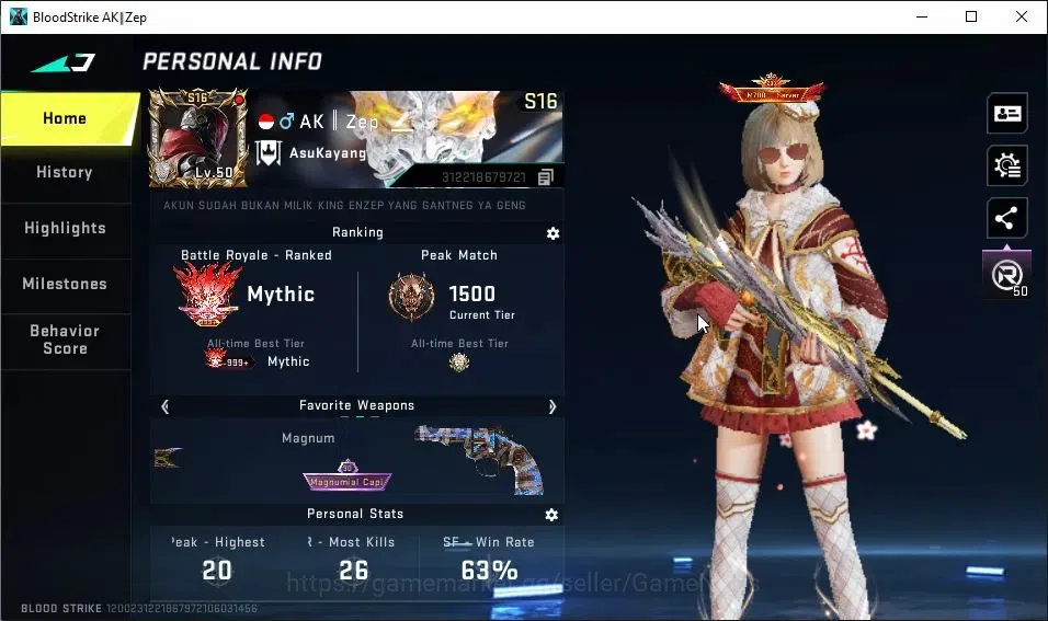 Blood Strike Accounts ASIA|Collab 7DS[Galil,AK47,Kar98k,QBZ95]|ETERNAL D image 2