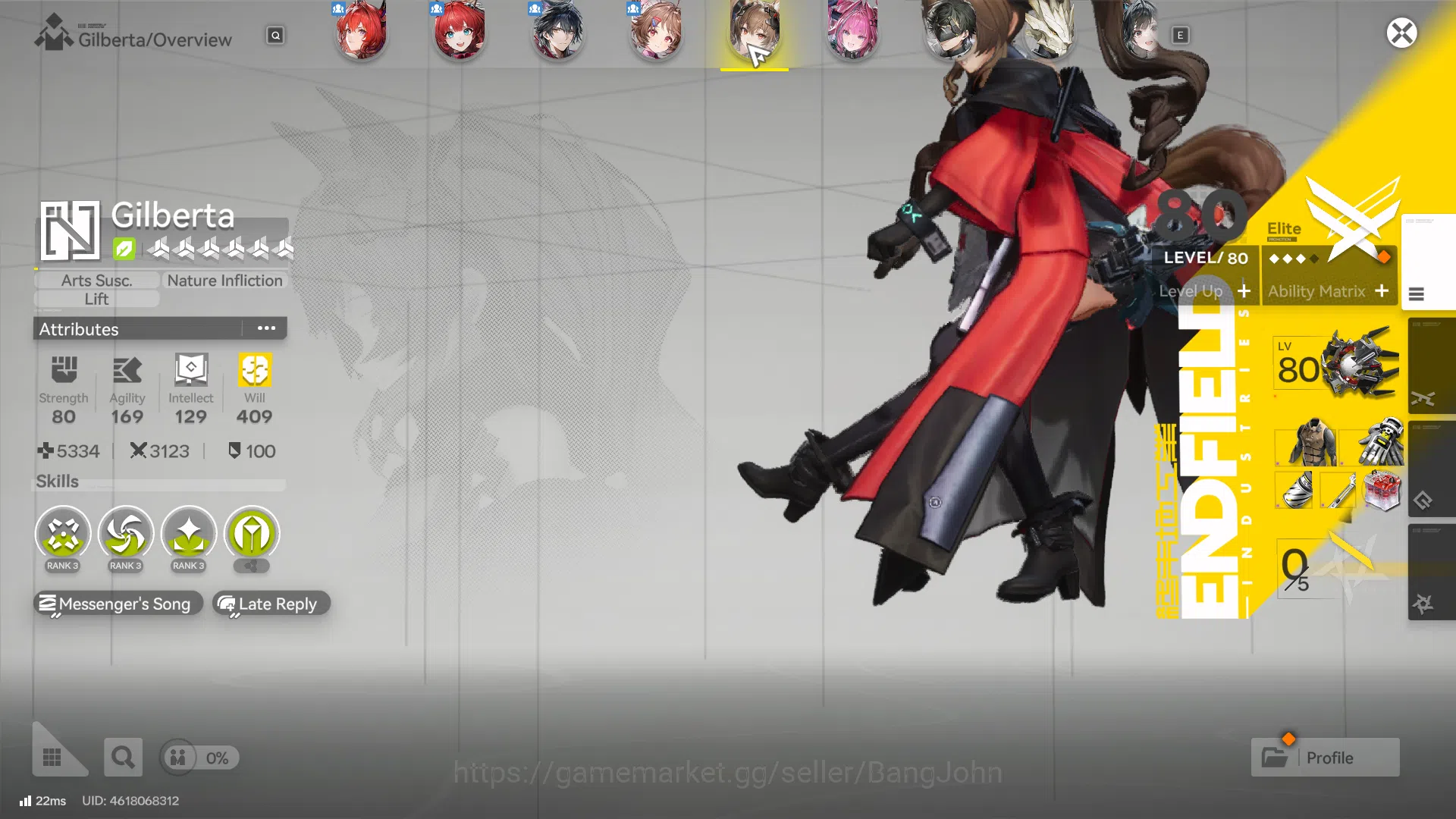 Arknights: Endfield Accounts ASIA |MidGame|4 Limit+3Sign|LaevatainP1 sign,Gilberta Sign, YvonneP1sign 4