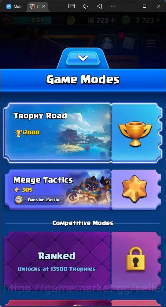 Clash Royale Accounts Mobile | CL 1589 | KTL 15 | Trophy 12000 | Card 12 image 2