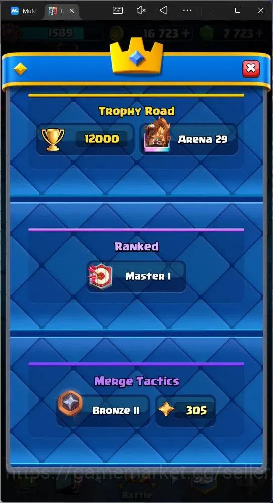 Clash Royale Accounts Mobile | CL 1589 | KTL 15 | Trophy 12000 | Card 12 image 4
